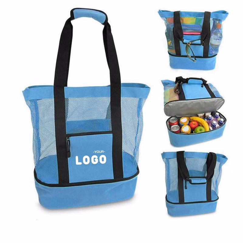 Picnic-Ready Insulated Mesh Beach Sack