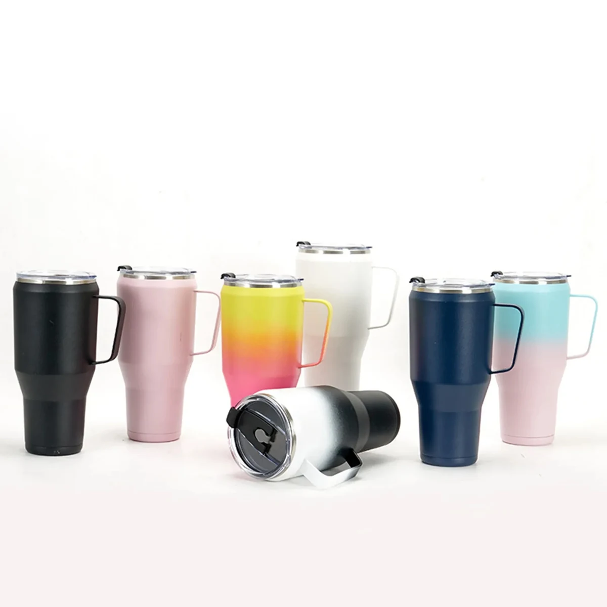 40 Oz Stainless Steel Insulated Tumbler with Handle & Lid – Double Wall, Vacuum-Sealed Travel Mug 1