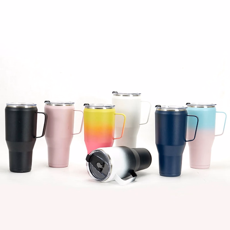 40 Oz Stainless Steel Insulated Tumbler with Handle & Lid – Double Wall, Vacuum-Sealed Travel Mug