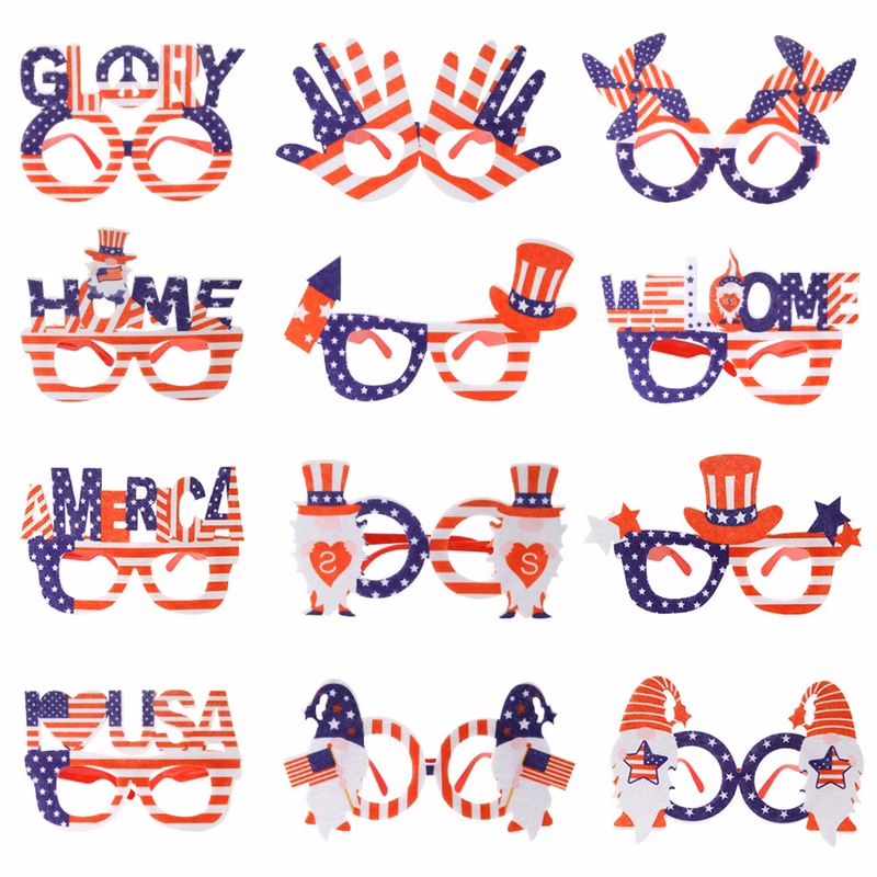 American Flag Decoration Glasses