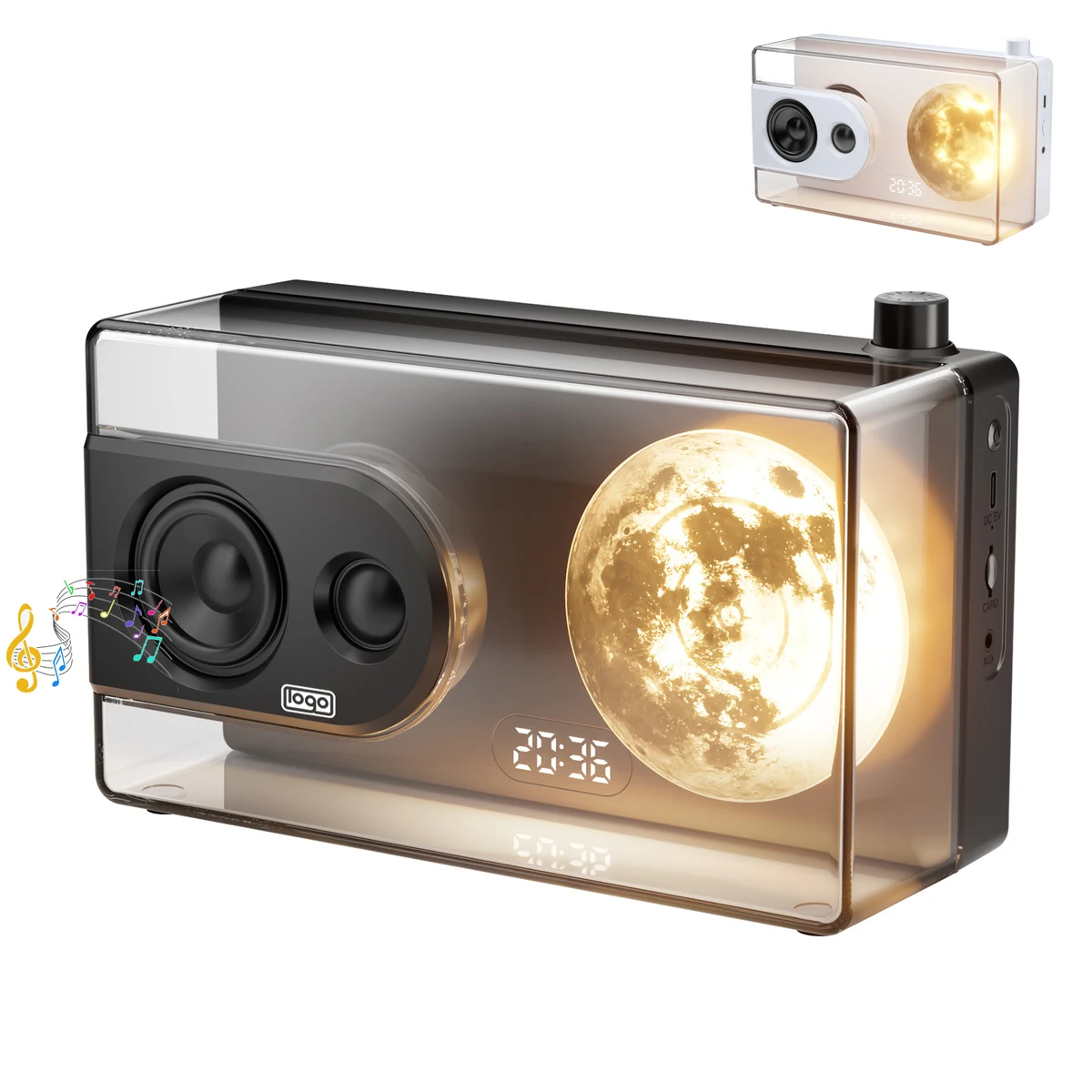 2 in 1 Transparent Wireless Bluetooth Speaker w/ Moon Light 1