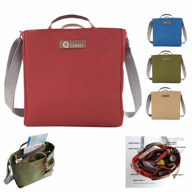 Multi-Compartment Shoulder Messenger Bag