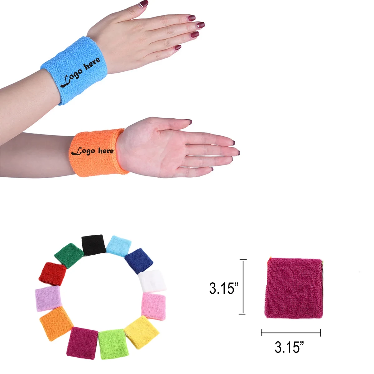 Heavyweight Wristband W/ Direct Embroidery ( one piece) 1
