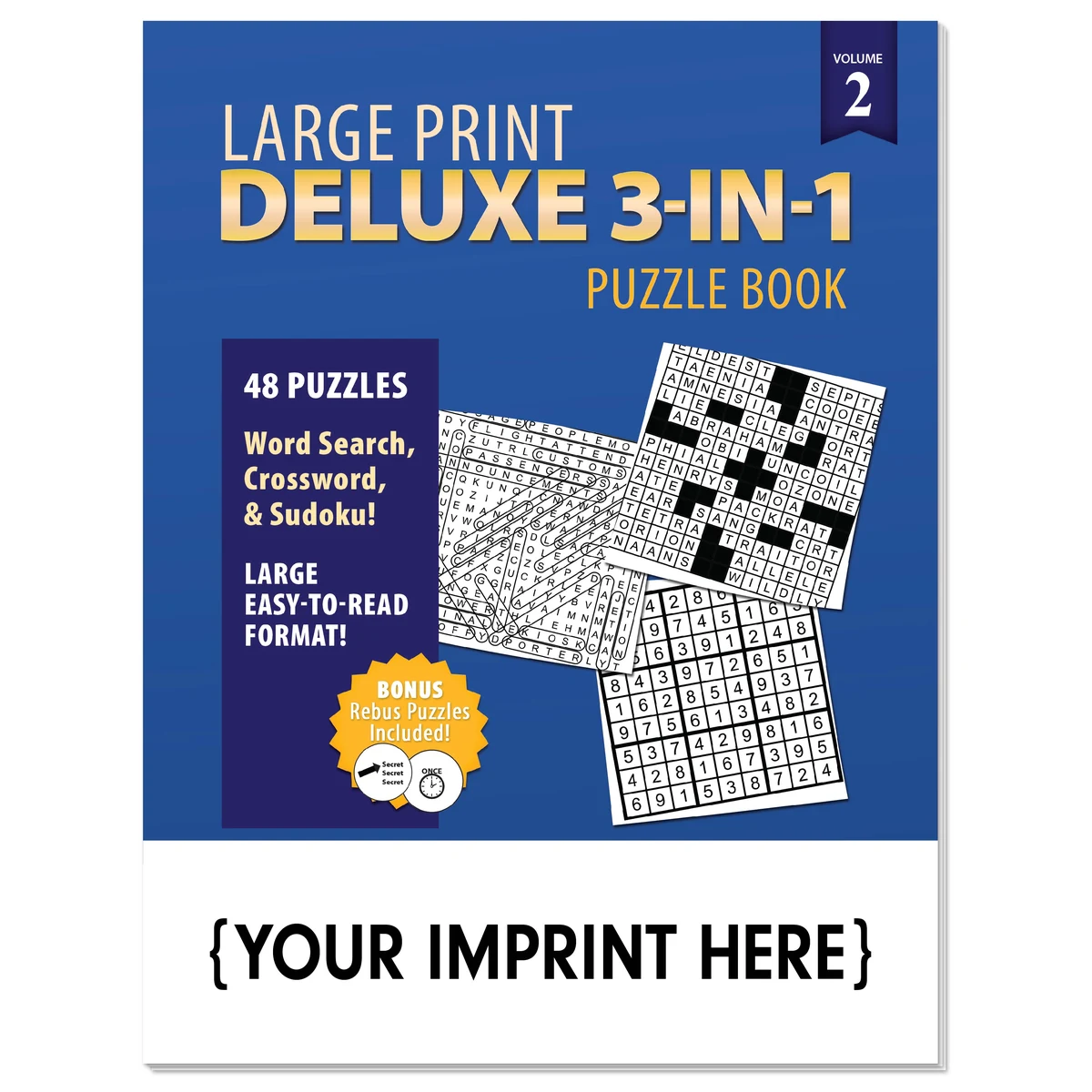 PUZZLE BOOK - Deluxe Large Print 3-in-1 Puzzle Book Volume 2 1
