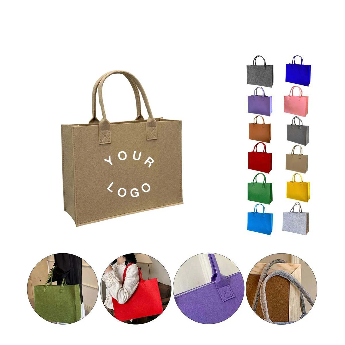 Felt Tote Bag Lightweight Carryall for Everyday 1