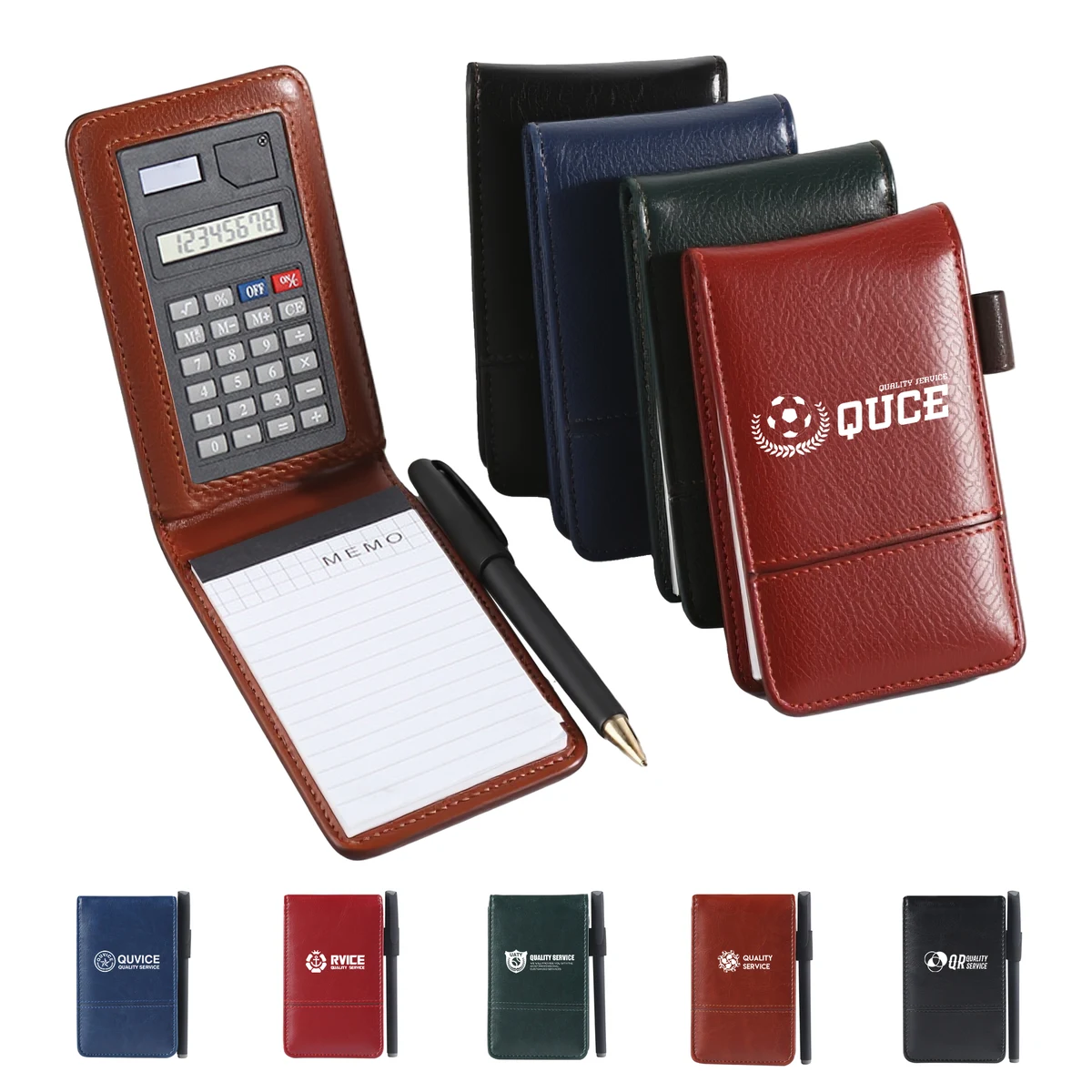 Embossed Pocket A7 PU Memo Notepad with Calculator 1