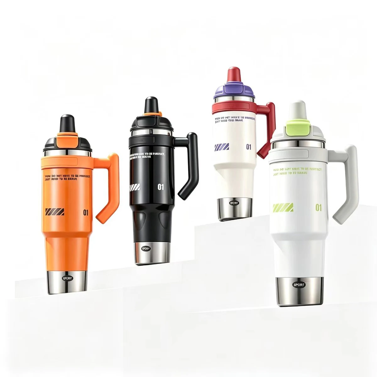 32OZ Stainless Steel Dual Sip Insulated Travel Mug&Tumbler With Handle For Outdoors&Office&Gym 1