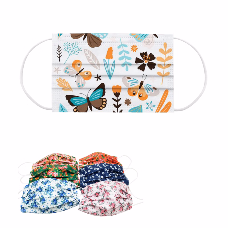 Full Color Printing Disposable 3 Ply Face Masks