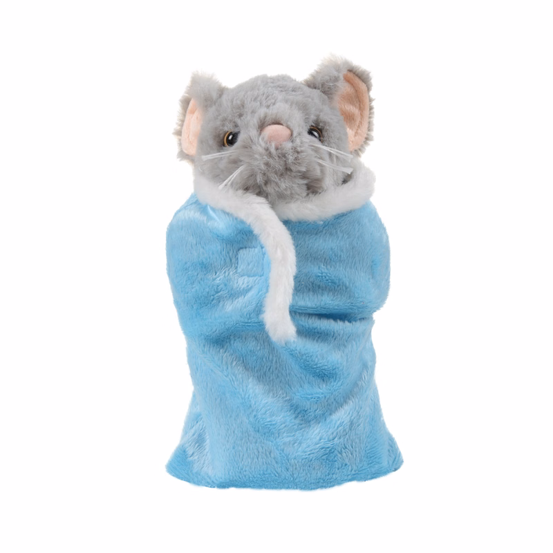 soft plush Mouse in sleeping bag