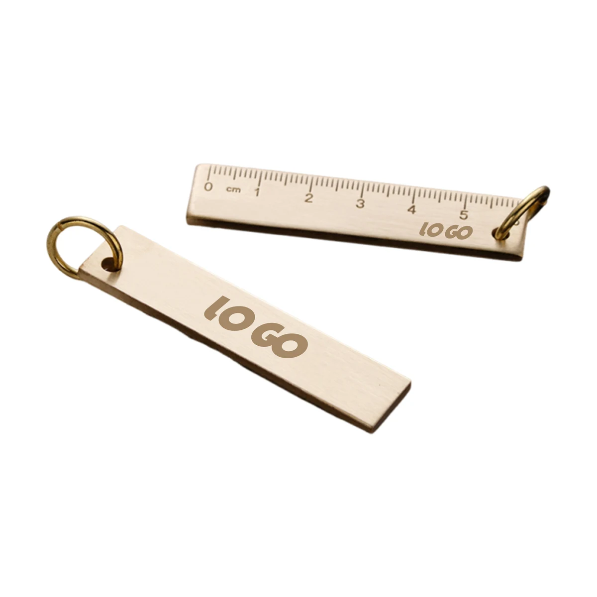 6cm Brass Ruler Keychain 1