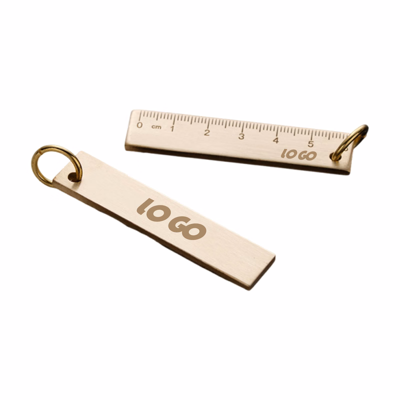 6cm Brass Ruler Keychain