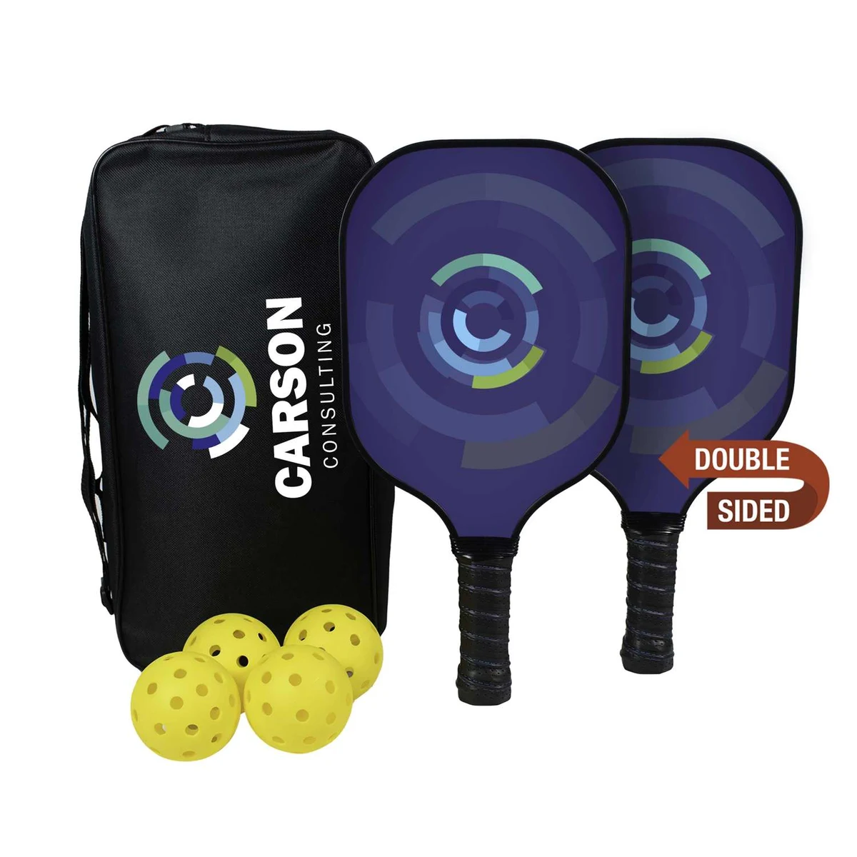 Deluxe Pickleball Plus Set Double-Sided Paddles 1