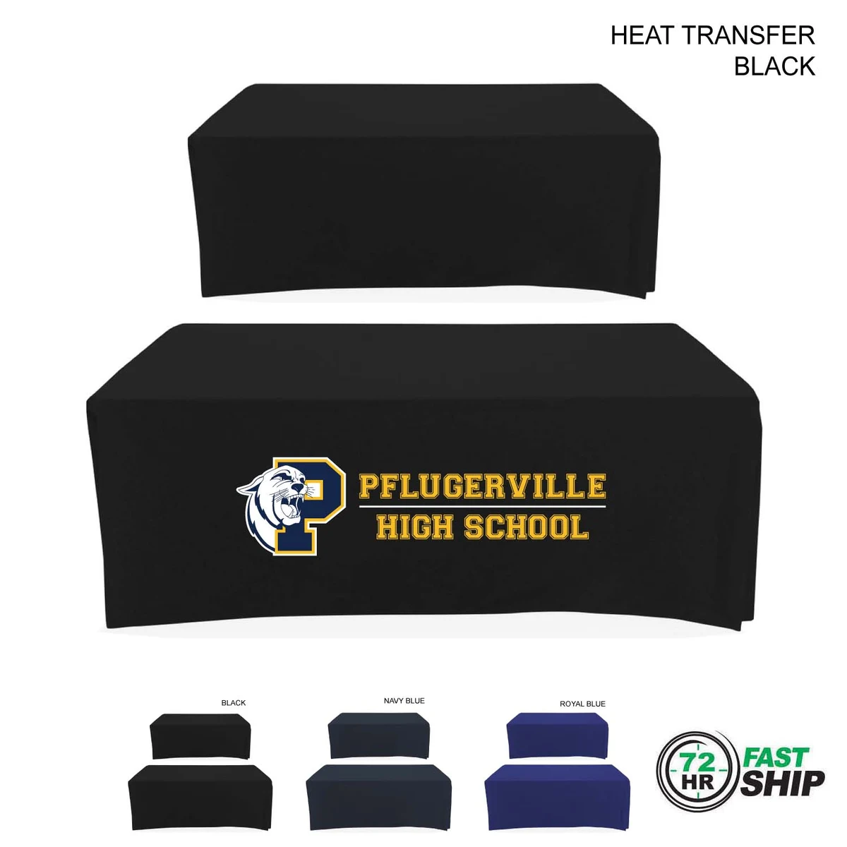 72 Hr Fast Ship - Polycotton Twill Table Throw for 6' Table, Drape style, 4 sided, Closed Back 1