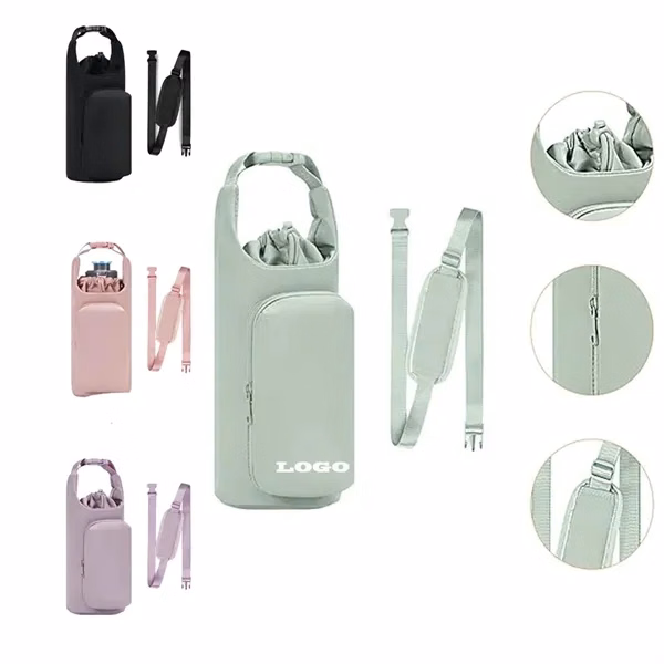 Water Bottle Carrier Bag With Adjustable Shoulder Strap for Work, School and Travel