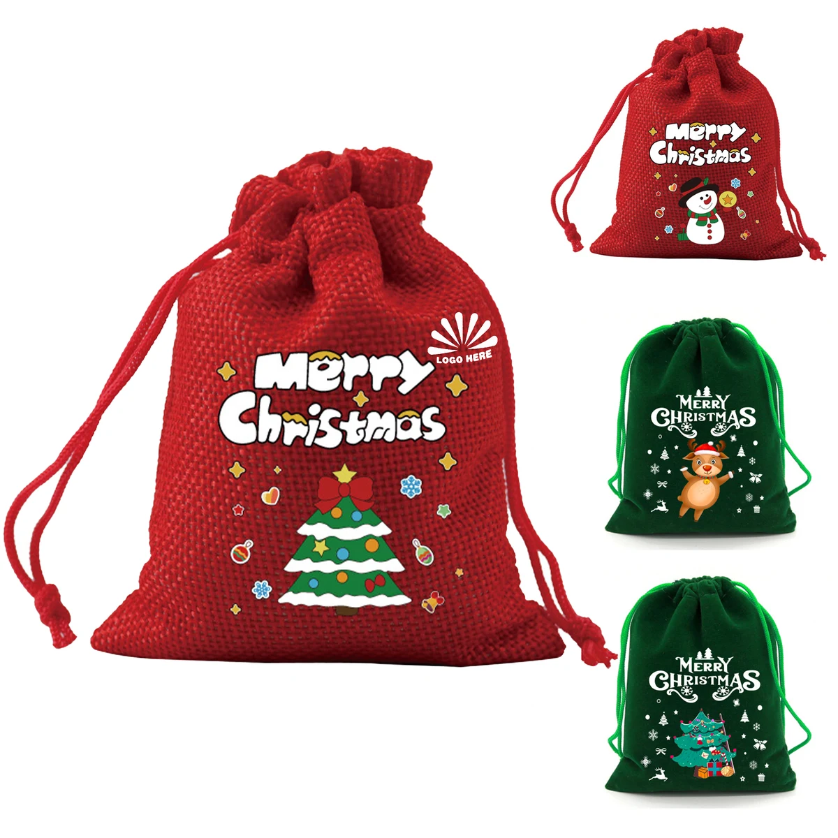 Customizable Festive Snack Bags for Christmas 1
