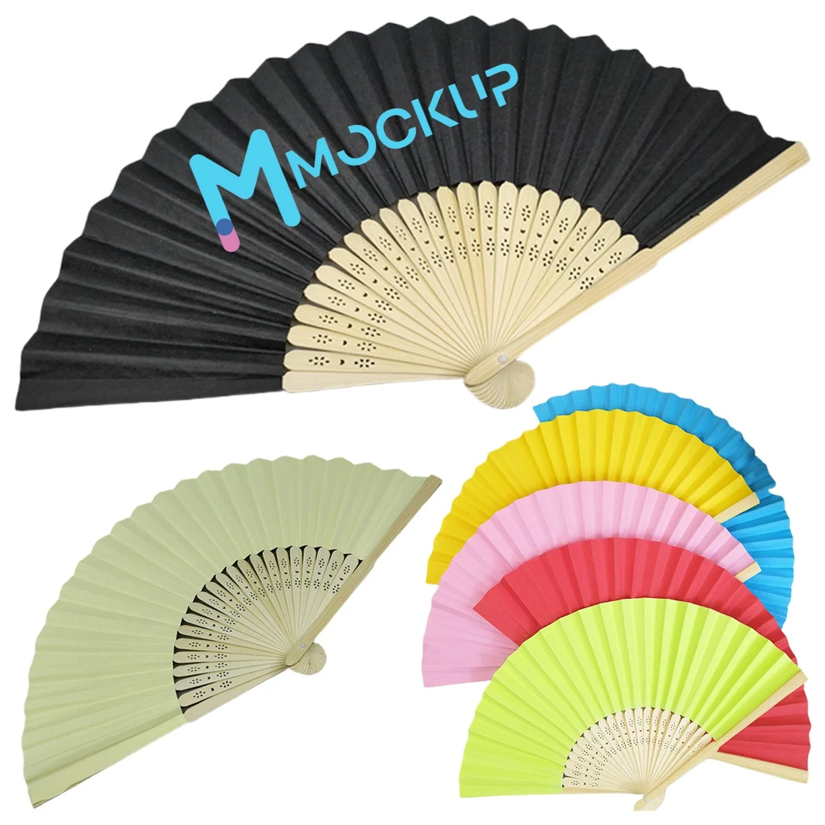 Party Handheld Paper Wood Fan 1