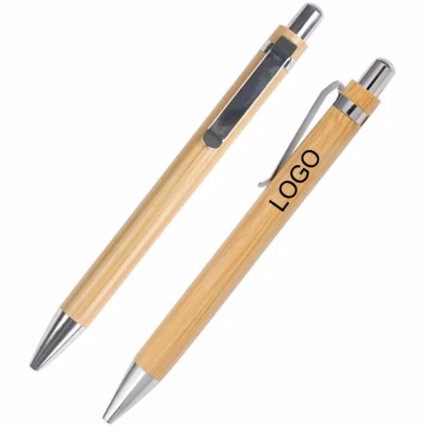 Recycled Natural Bamboo Click Ballpoint Pen