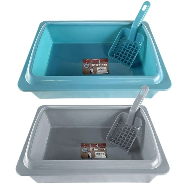 Pet Cat Litter Box with Scoop Assorted 1