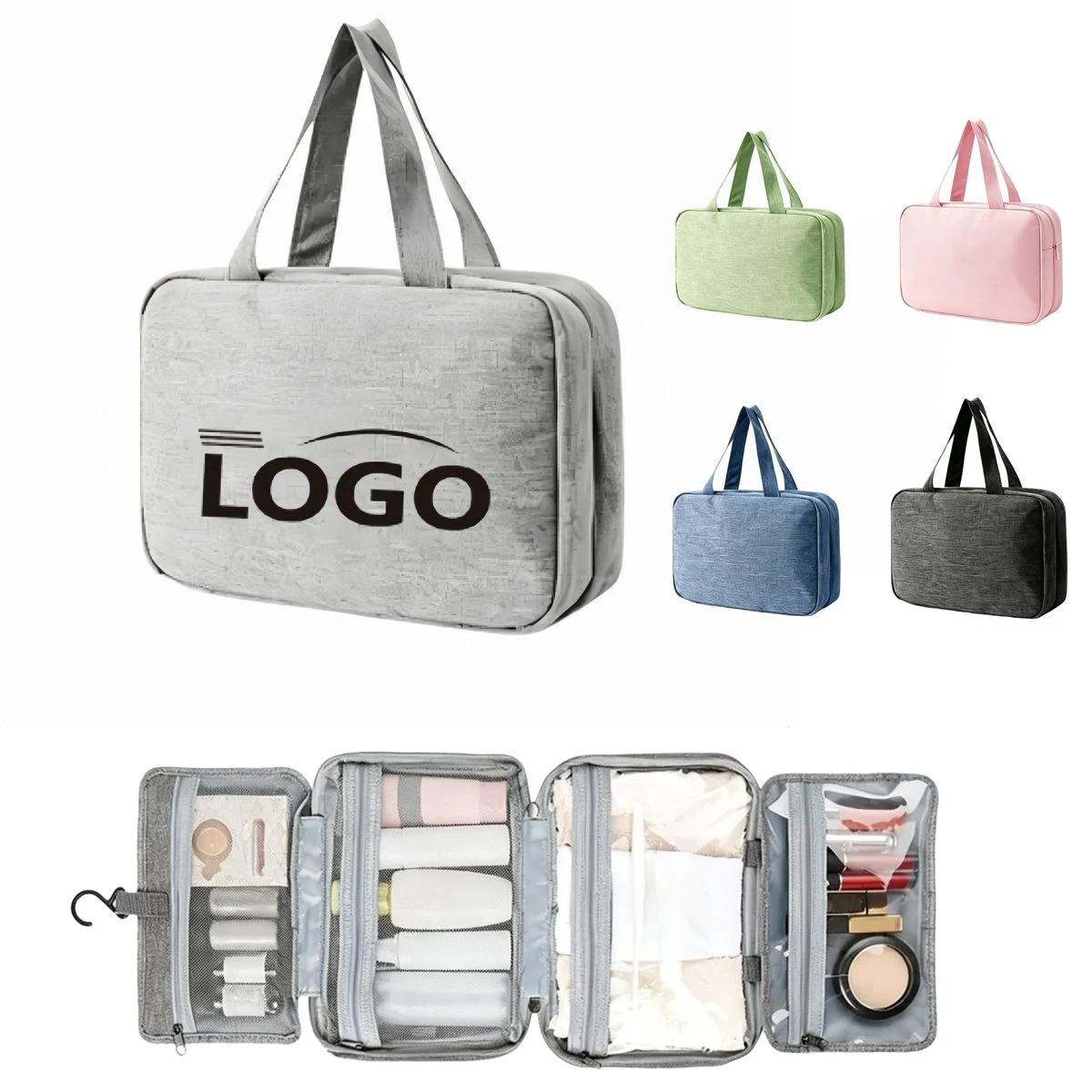 Water Resistant Four Fold Hanging Travel Wash Bag 1