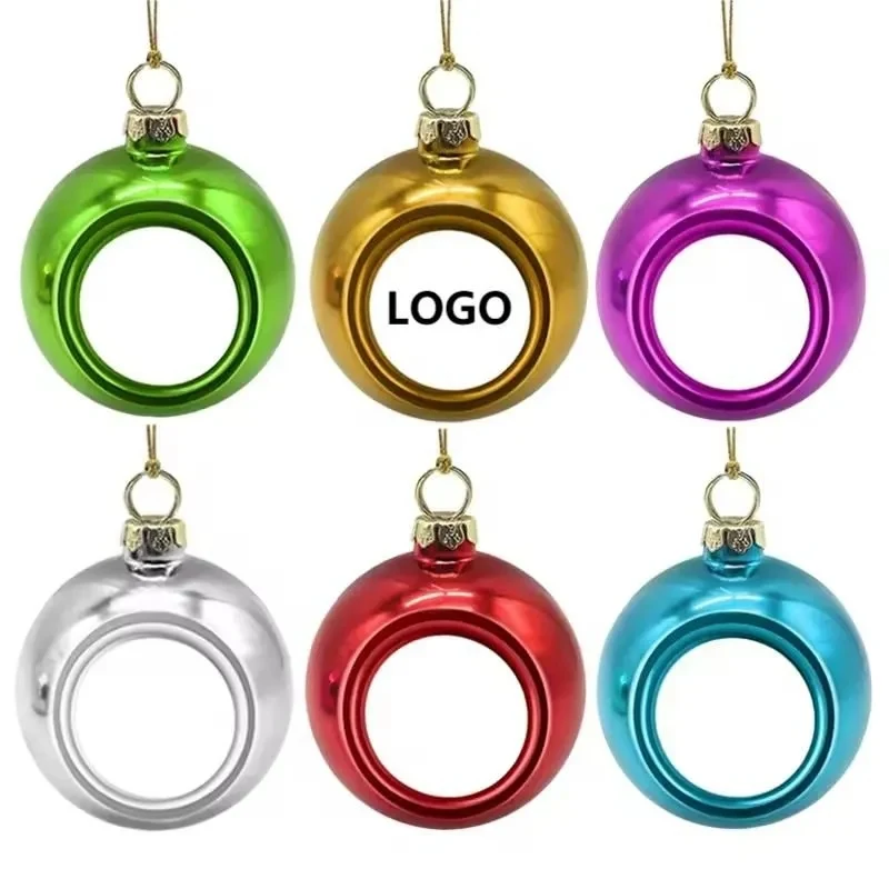 Blank Round Plastic Christmas Tree Ball Decoration 1