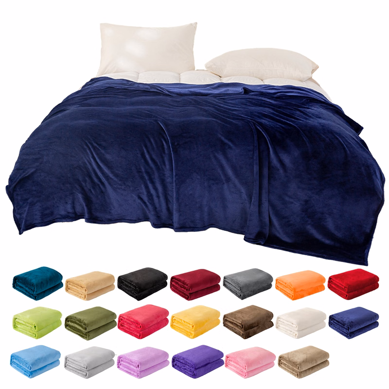 Fleece Throw Blanket for Bed Couch
