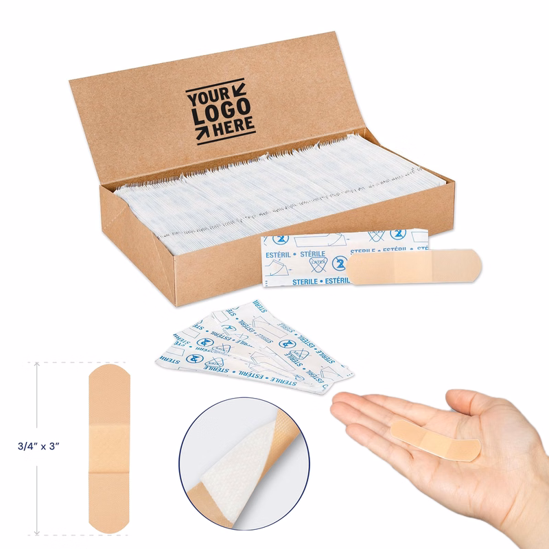 3/4" x 3" Breathable Multi-Purpose School Nurse Cross Adhesive Bandage Sheer Strips