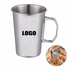 350ml Foldable Handle Stainless Steel Cup