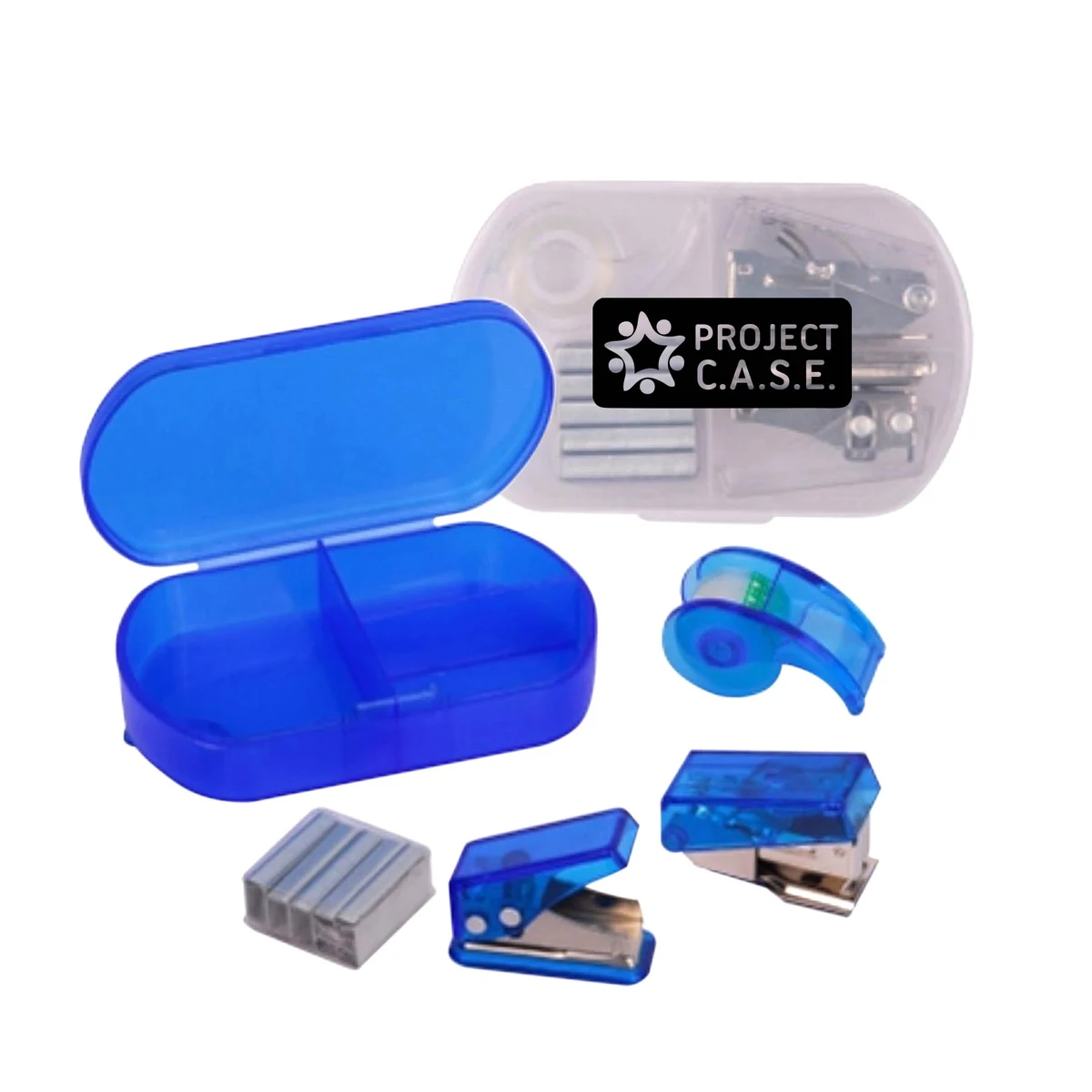 Mini Office Desk Set w/ Stapler, Hole Punch and Tape Dispenser 1