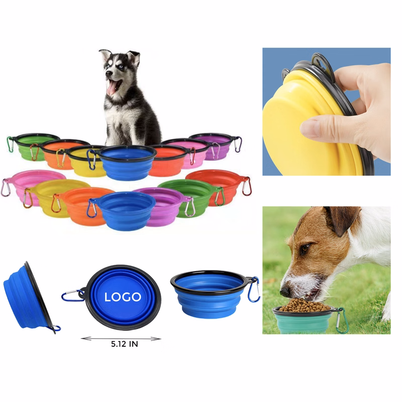 MOQ 10 PCS Compact Silicone FFolding Pet Bowl