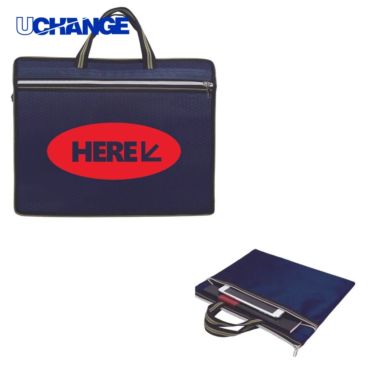 Full Color Oxford Zipper Business Bag Organizer, custom tote bag with logo imprint 1