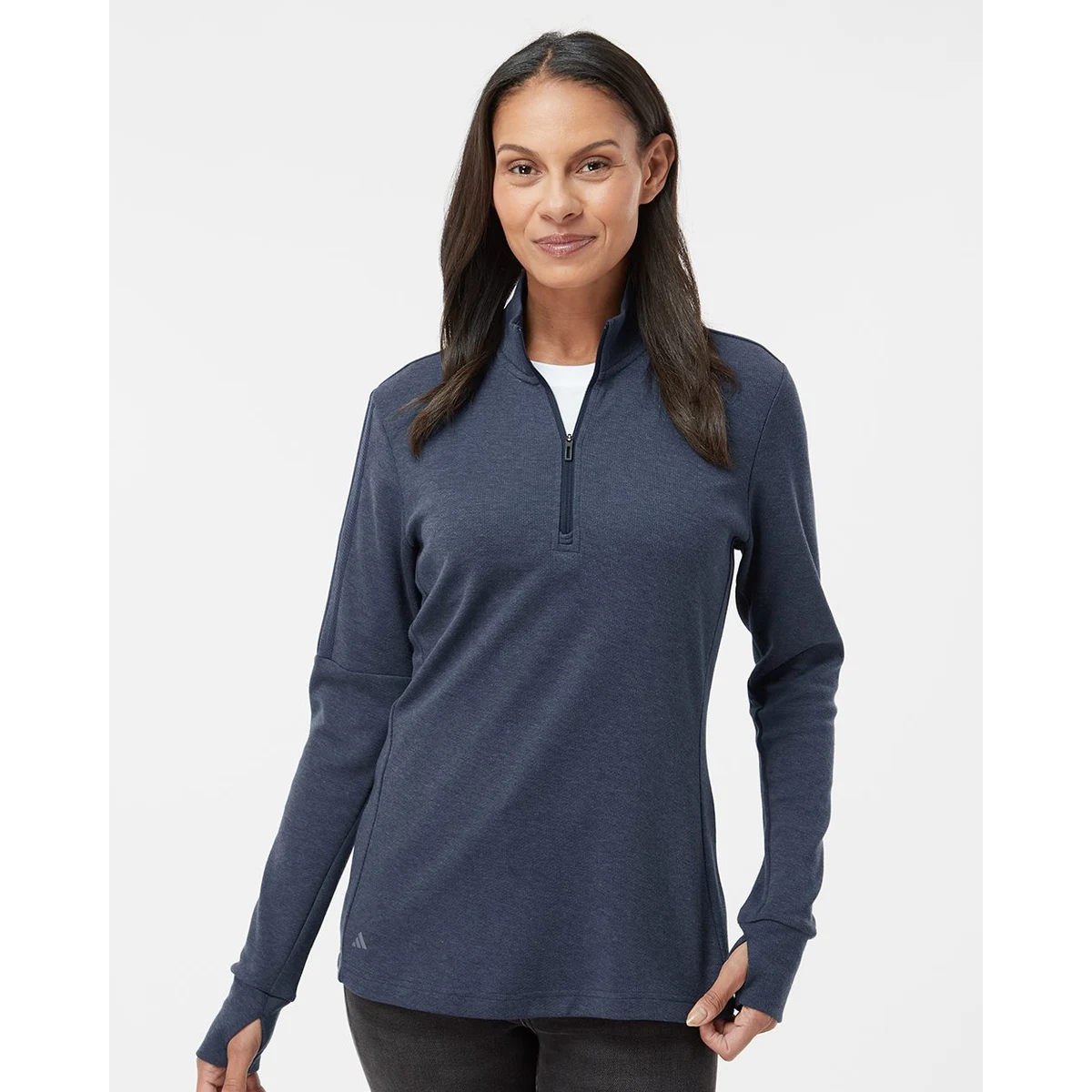 Women's 3-Stripes Quarter-Zip Sweater Pullover - A555 1