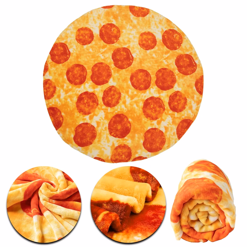 71"Round Novelty Pizza Blanket for Teens & Adults