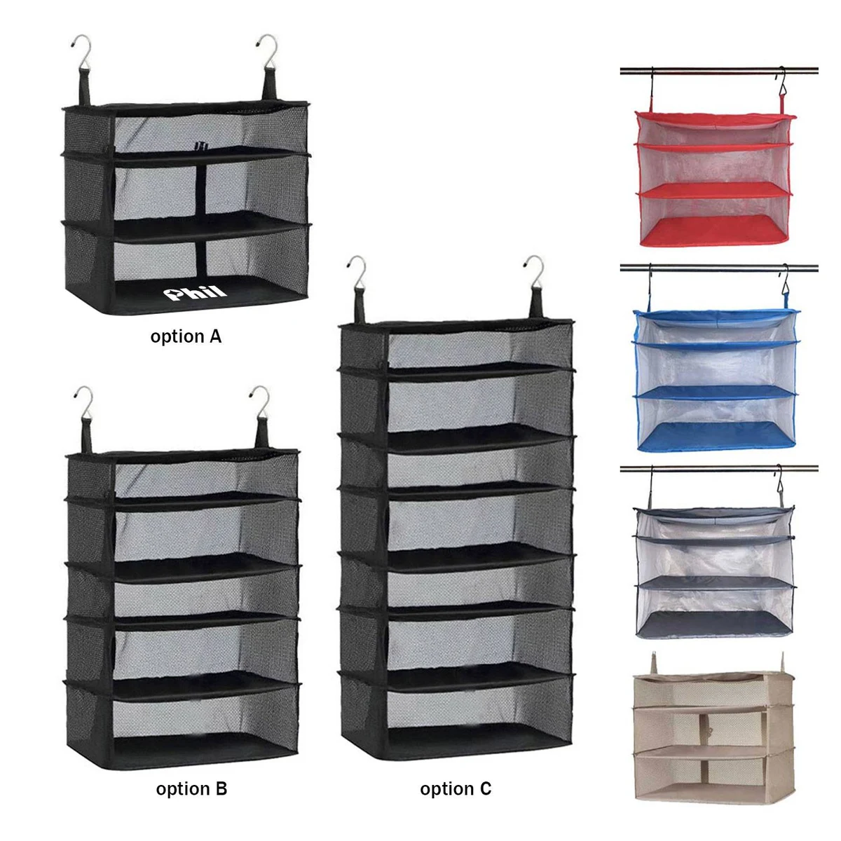 3/5/7-Layer Hanging Organizer - Foldable Mesh Storage Bag 1