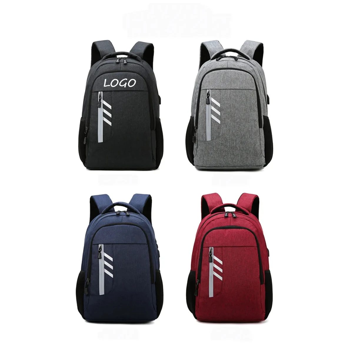 Large Capacity Shoulder Bag / USB Charging Port / Reflective 1