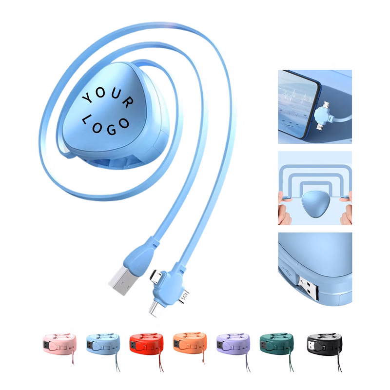 Retractable 3-in-1 Charging Cable with Stand