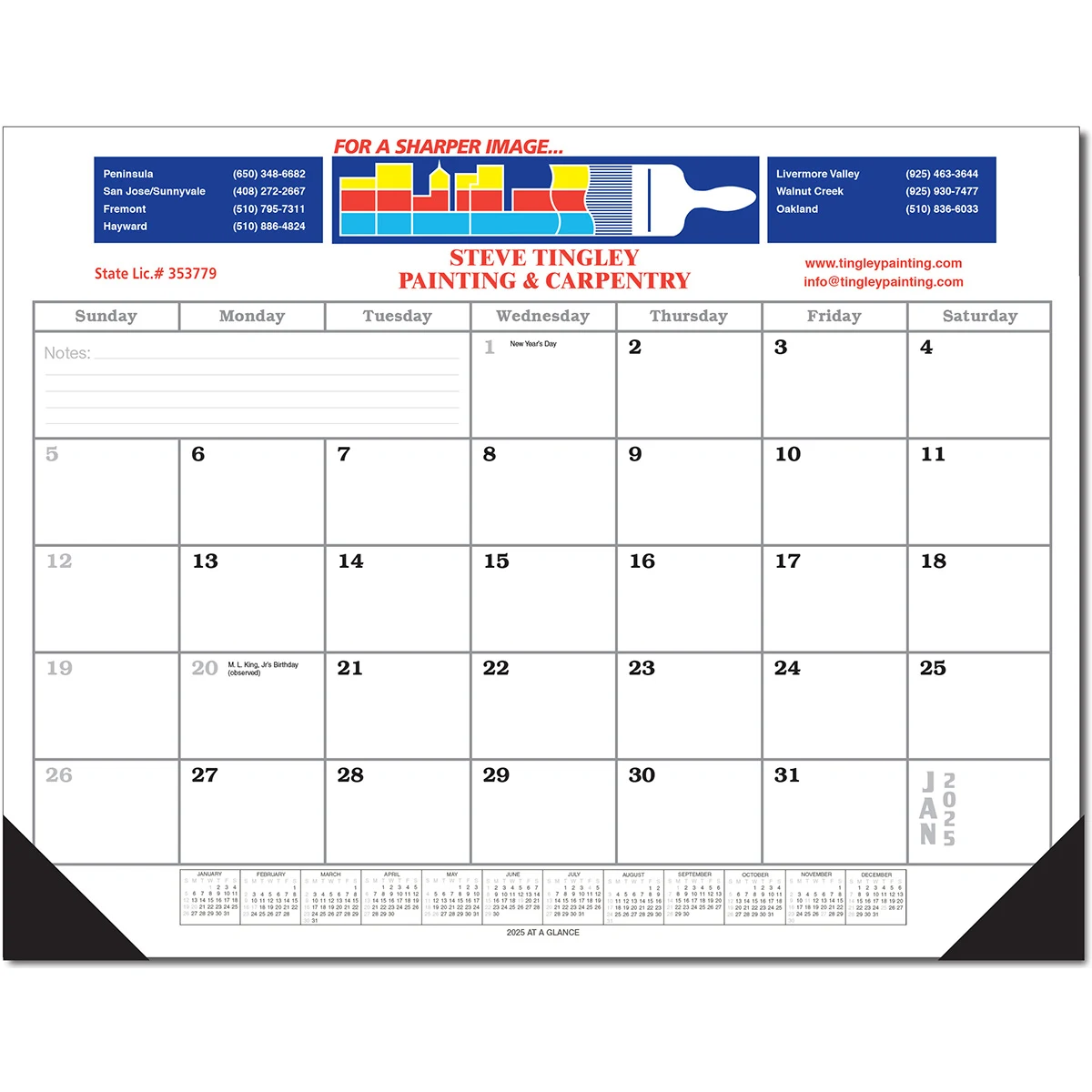 Desk Planner Blotter Calendar - Full Color 1