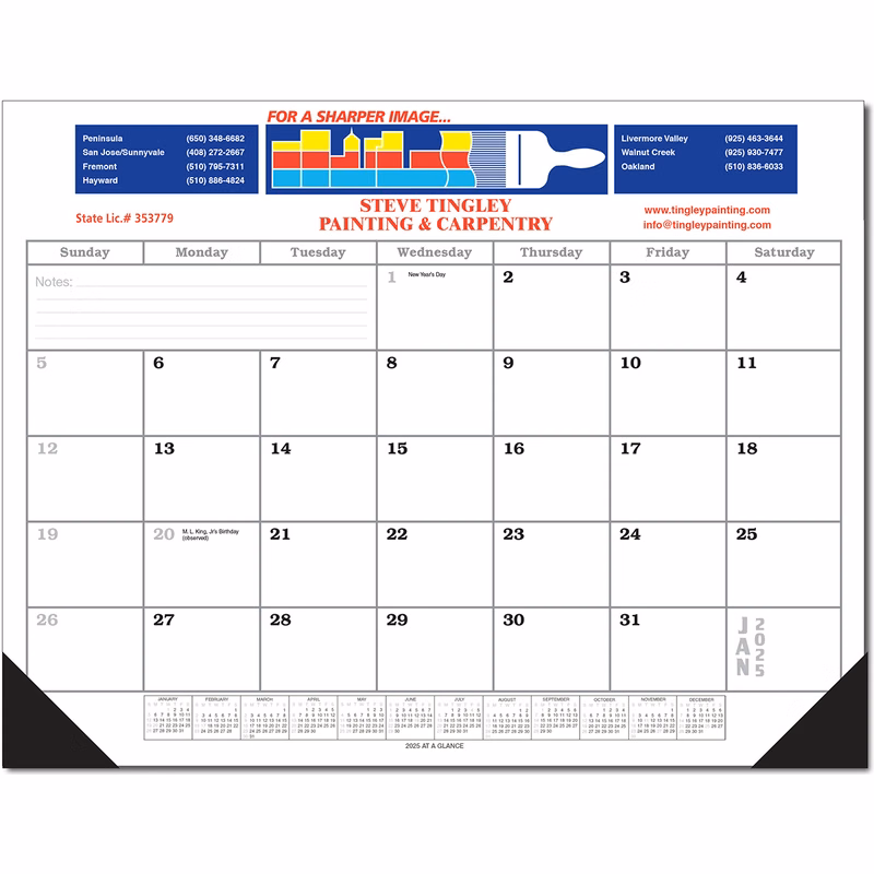 Desk Planner Blotter Calendar - Full Color