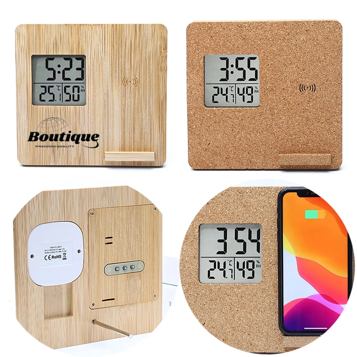 Meteorological Clock Temperature and humidity display Stand 1