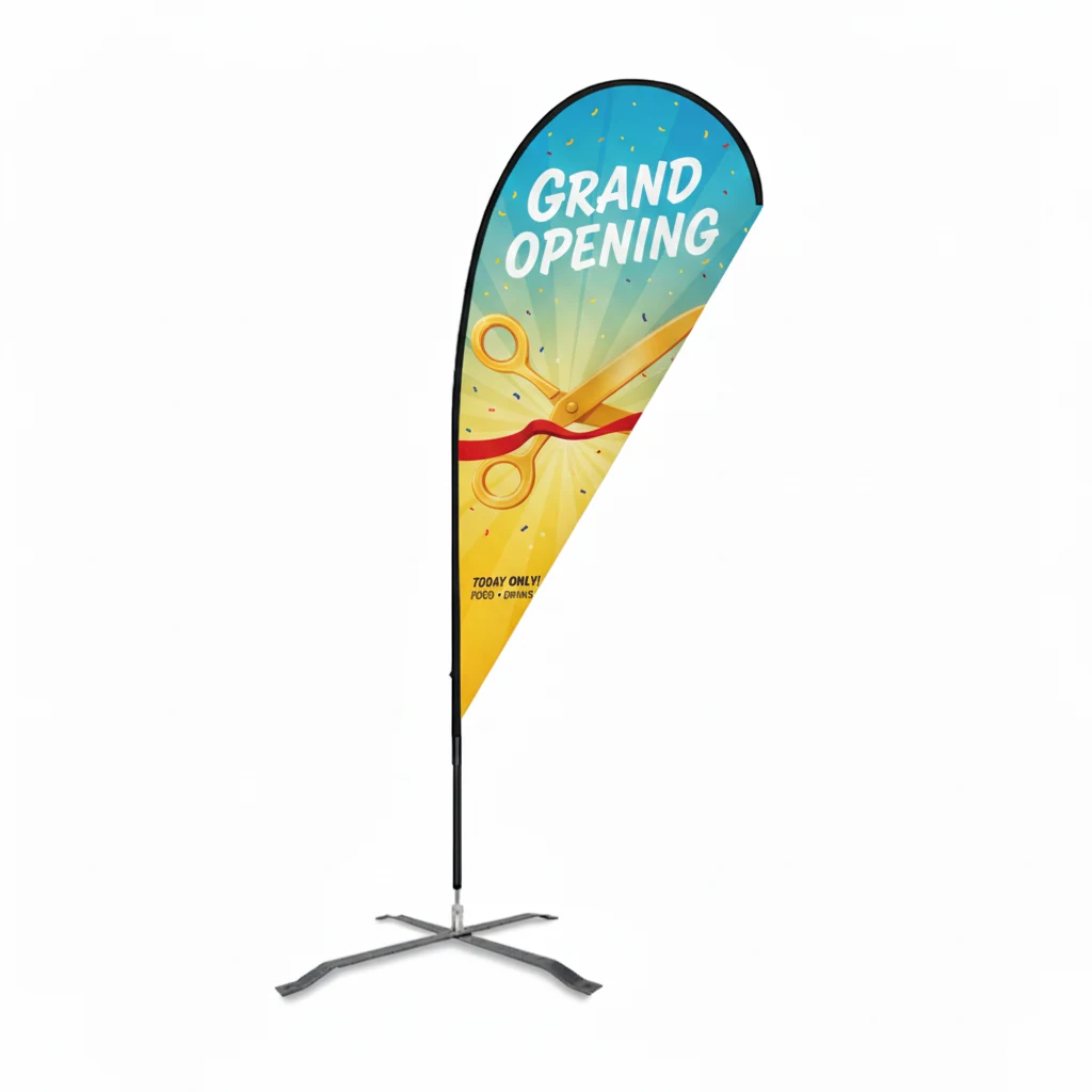Flex Blade® LX Teardrop Banner with Pole, Double-Sided - 6' Event Flag 1