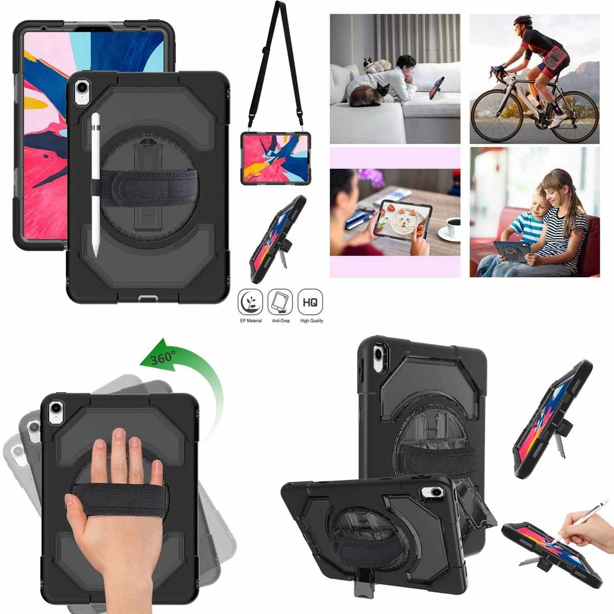 iBank® iPad Pro 11" Protective Rugged Case with Kickstand & Shoulder Strap 1