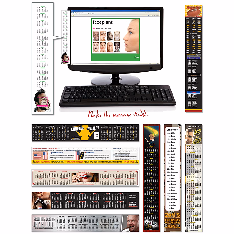 Calendar Sticker / Decal - UV-Coated Vinyl - 1.75x11 Rectangle Shape