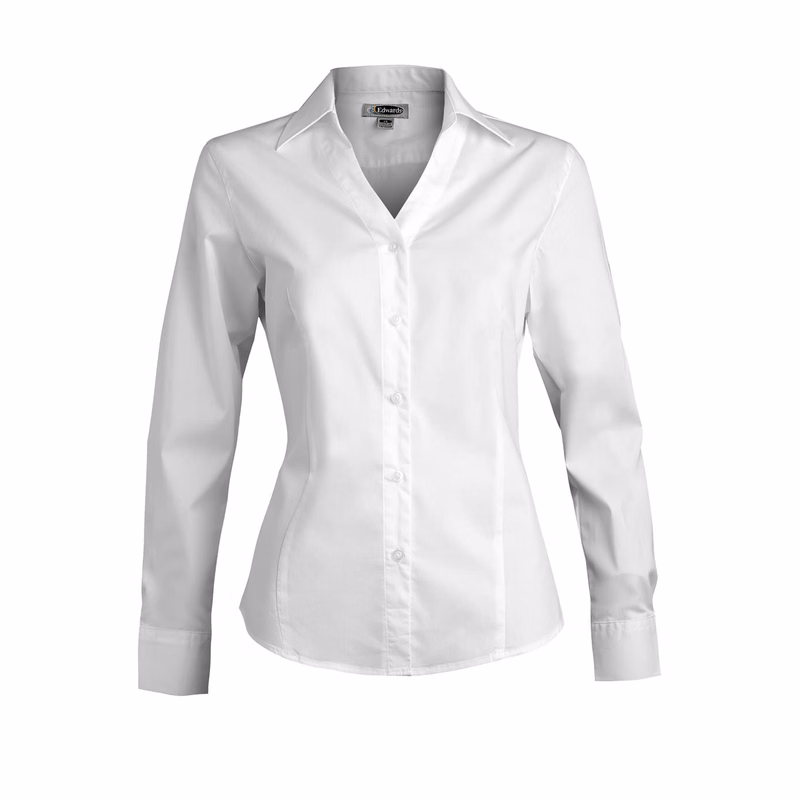 Stretch Broadcloth Long Sleeve Ladies Shirt