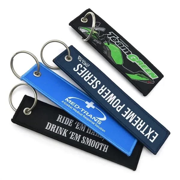 Custom Embroidered Flight Keychain with Multi Color Thread — Aviation & Travel Branding 1