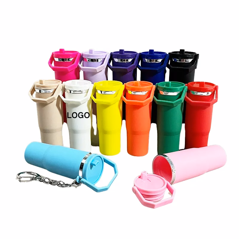 Tumbler Shaped Plastic Key Ring