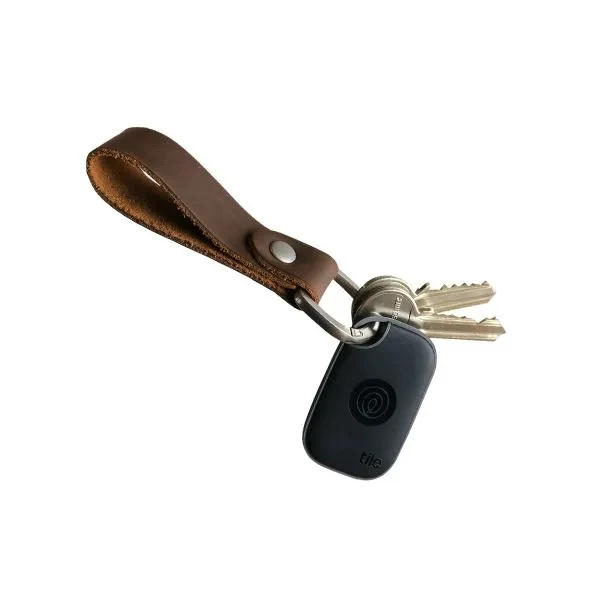 New Tile Pro with Full Grain Leather Key Fob 1
