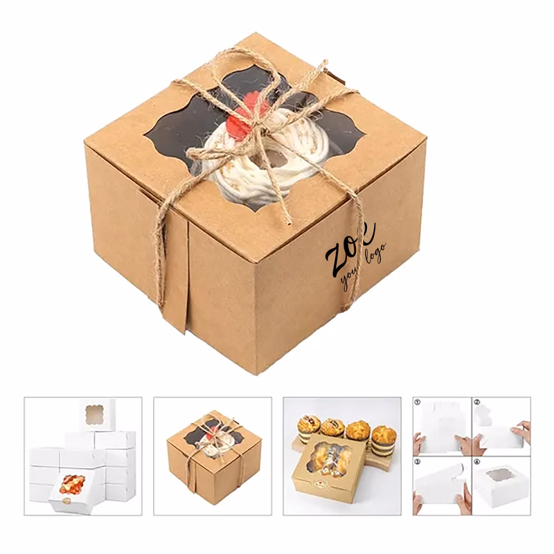 Wave Window Macaron Cake Packaging Carton