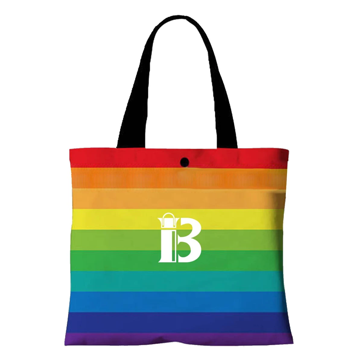 Full color rainbow tote bag, custom tote bag with logo imprint 1