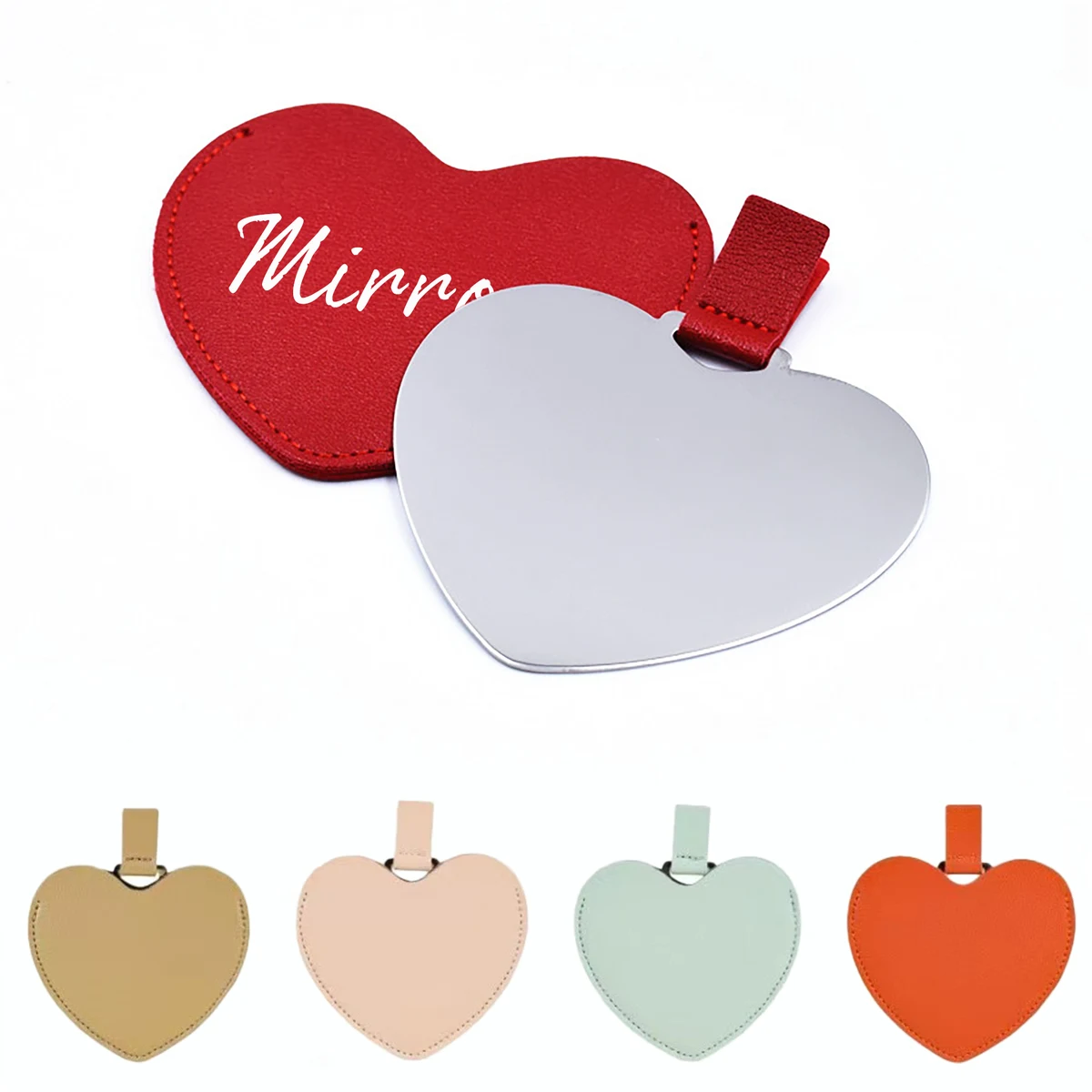 Stainless Steel Mirror with PU Leather Cover 1