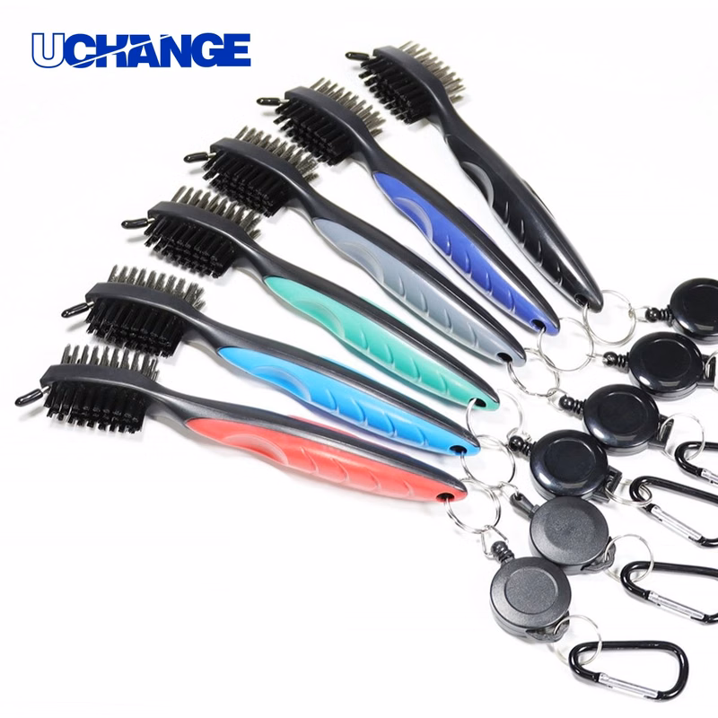 Retractable Double Sided Cleaning Brush with Clasp