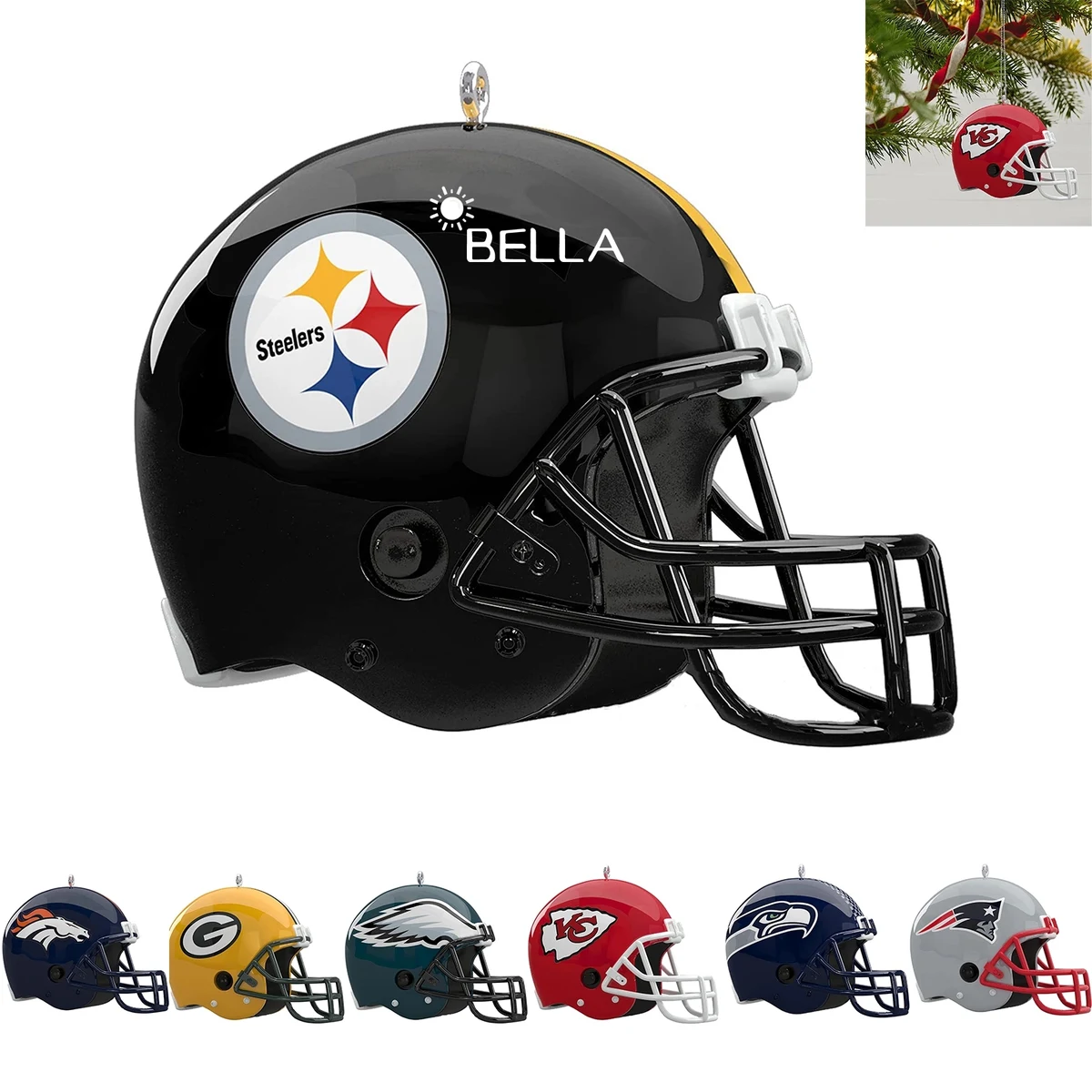 Acrylic Football Helmet Christmas Tree Ornament 1